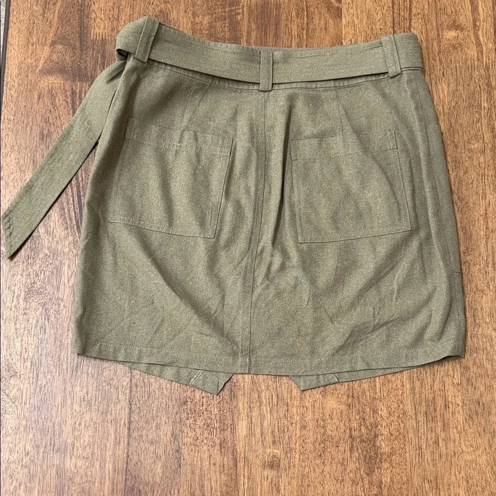 Madewell Olive Green Belted Wrap Skirt
